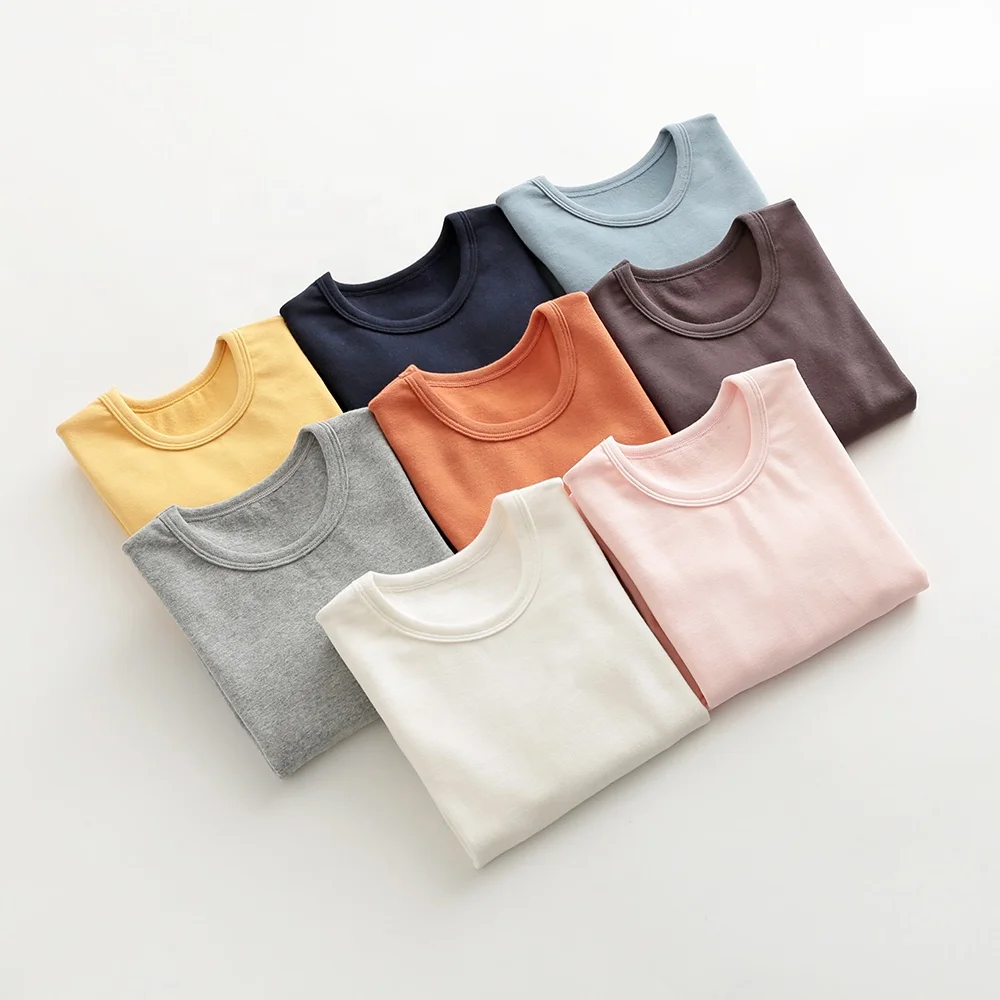 
cotton spandex Spring and Autumn sports plain color Casual longsleeve T shirt boy clothing kid clothing  (62347656295)