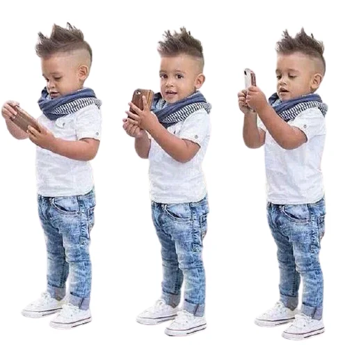 

F20170A European fashion boy's scarf+shirt+pants 3 pcs clothing sets for children, As picture