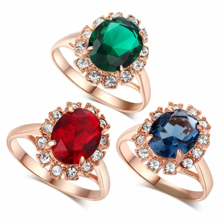 

Popular Design Colorful Simple Rainbow CZ Cubic Zirconia Eternity Ring For Women