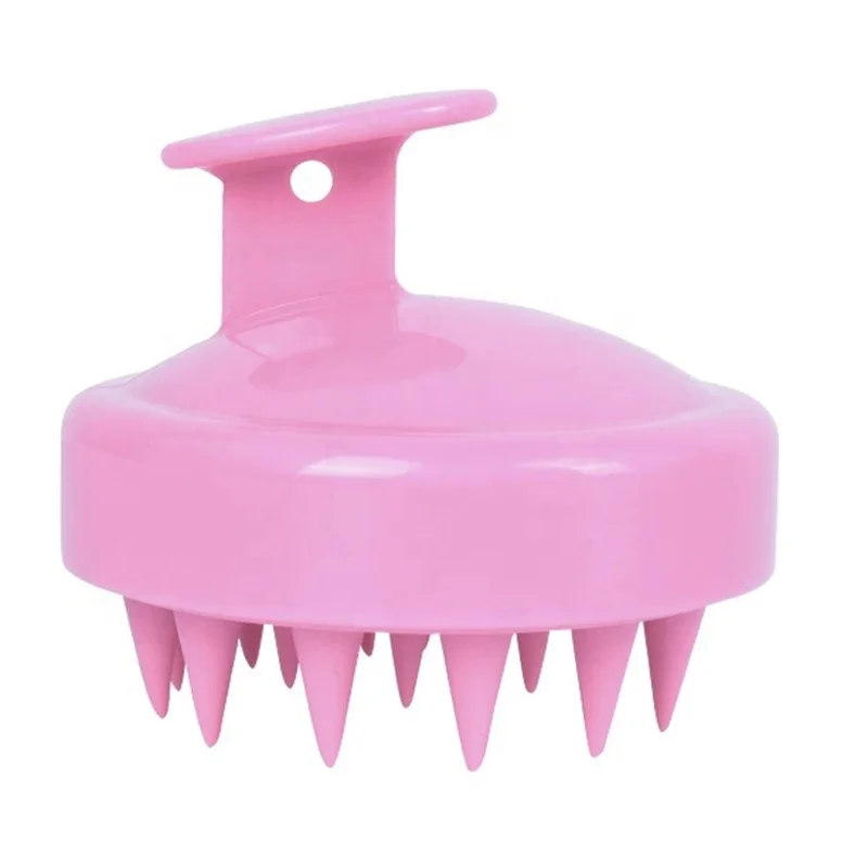 

Exfoliating Pet Bath brush Pink Head Scalp Massager Shampoo Brush for hair growth, Customized