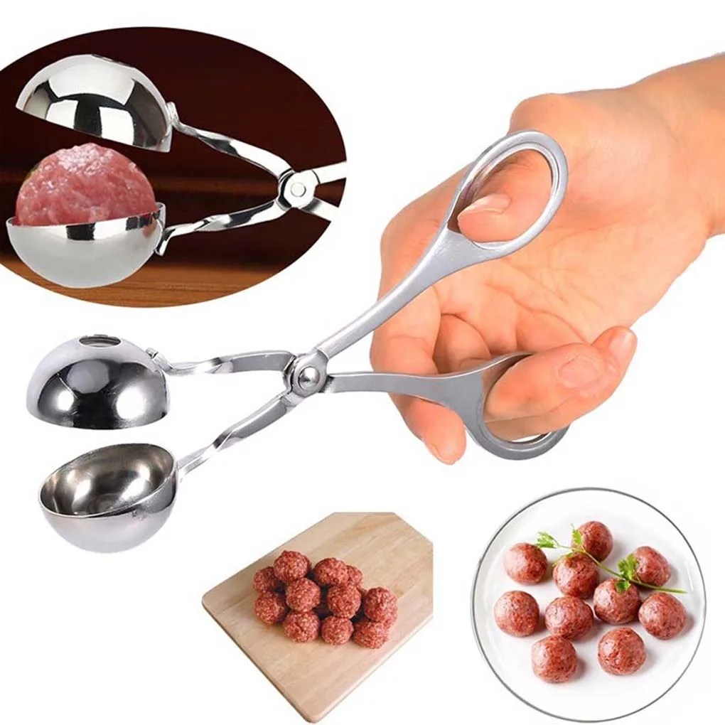 

Kitchen Tools Ice Cream Baller Mold Stainless Steel Meat Baller Tongs Meatball Maker Meat ball Scoop