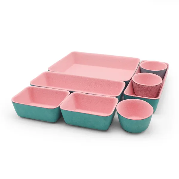 

8pcs/Set Organizer Box Trays Home Office Storage Bathroom Closet Desk Box Drawer Organization Tray Cutlery Cosmetics Accessorie, Customized color