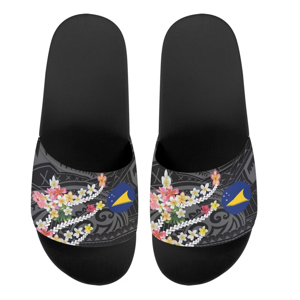 

Printed On Demand Non Slip Women Sandal Slippers Bohemian Tribal Samoan Tokelau Islands Print Flat Slippers For Women Flip Flops