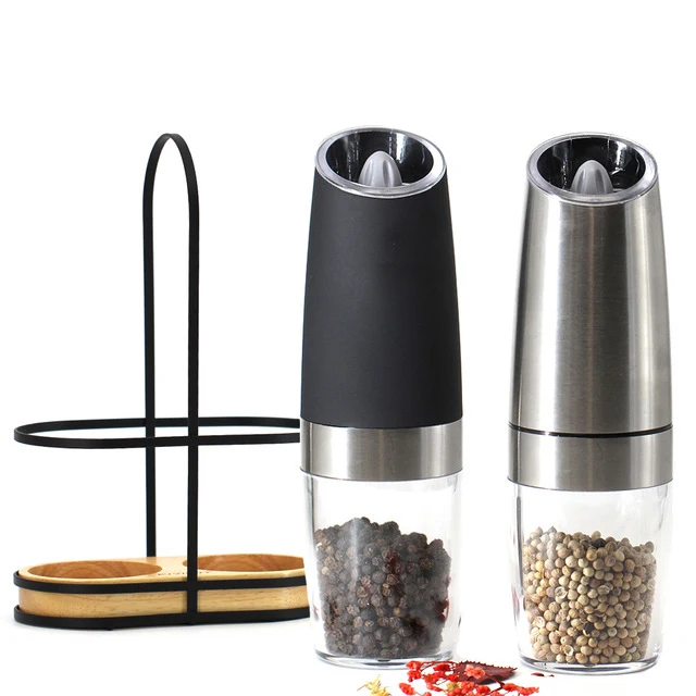 Pepper Spice Grain Mills Porcelain Grinding Core Mill Automatic Electric Salt And Pepper Grinder Set With Led Light