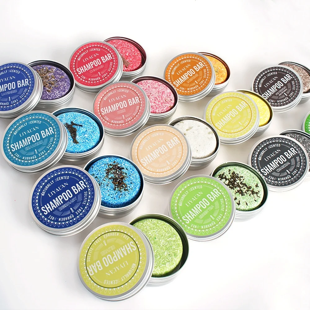 

Wholesale Private Label Tin Box Hair Care Soap Vegan Natural Organic Herbal Petal Bubble Solid Shampoo Soap Bar, Customized color
