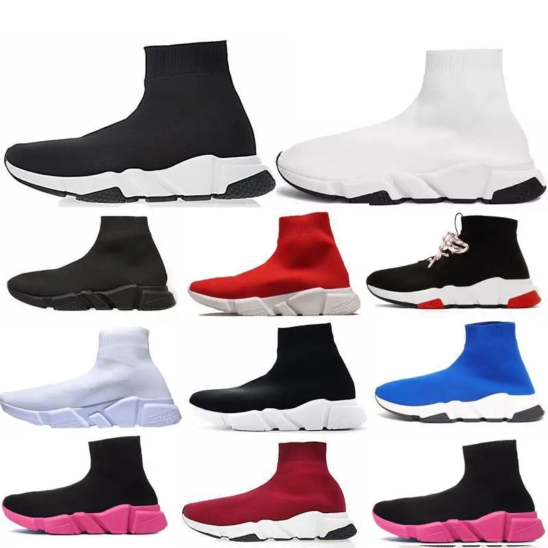 

Designer men women balenciga 1.0 speed trainer socks sneakers Walking triple Black White Sport shoes