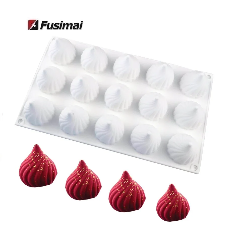 

Fusimai Resin Candle Russian Tale Shape Mould 15 Cavity Conical Cyclone Onion Mousse Cakes Silicone Mold