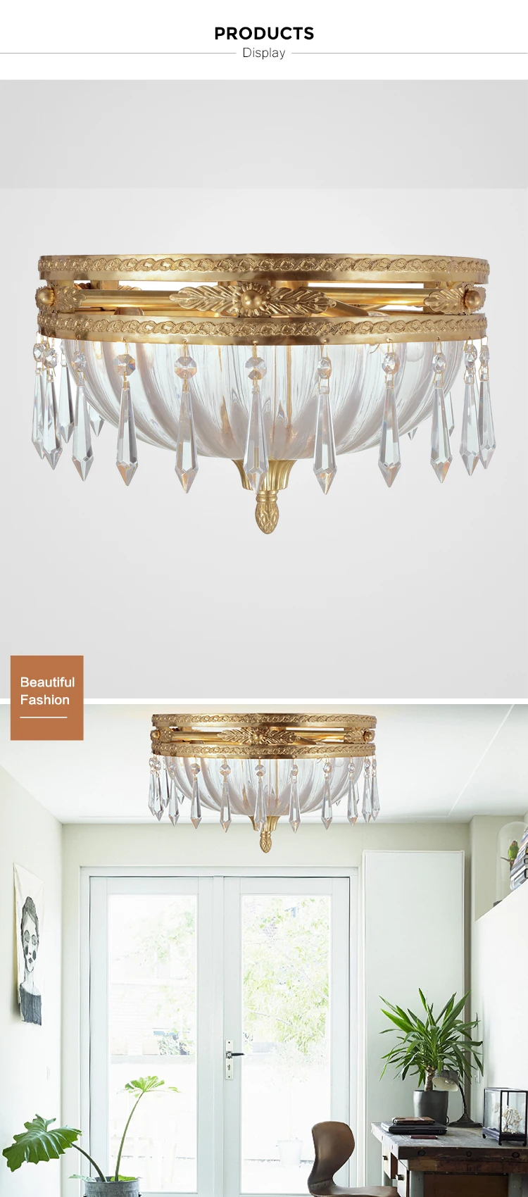 european copper ceiling lamp fixture