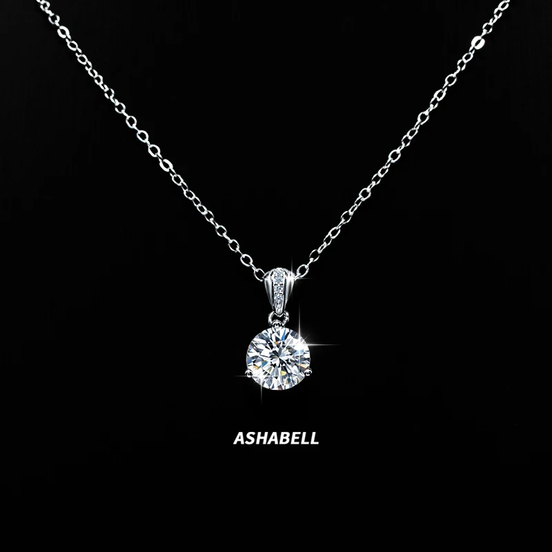 Temperament Simple Classic Three Claws D Color 1CT Moissanite Pendant  Necklace  S925 Sterling Silver  for Women