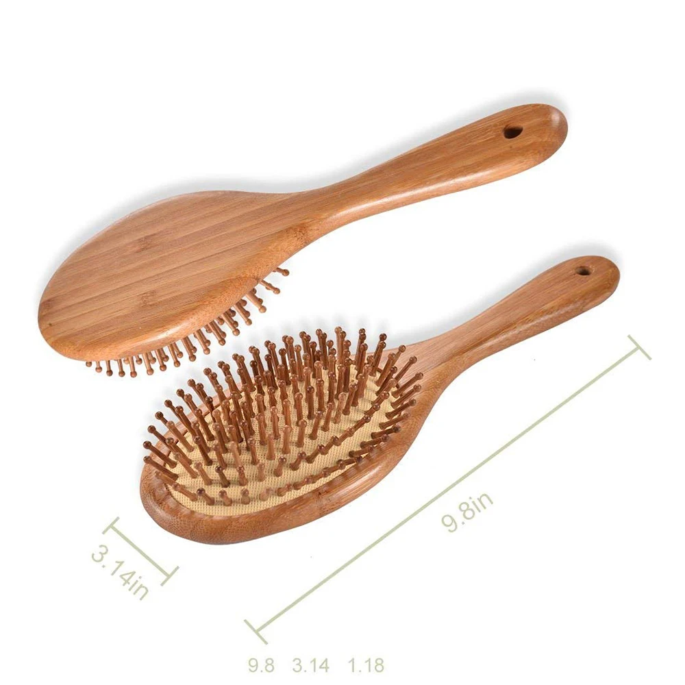 

25*8.5cm Natural Bamboo brush Pretty Wooden Hair Brush Massage Comb Scalp Massage Brush Air Cushion Combs Anti-static for salon, As picture