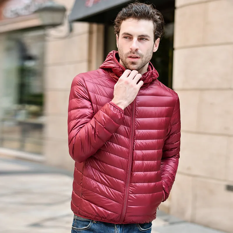 

2020 winter new men's lightweight hooded down jacket, Picture color