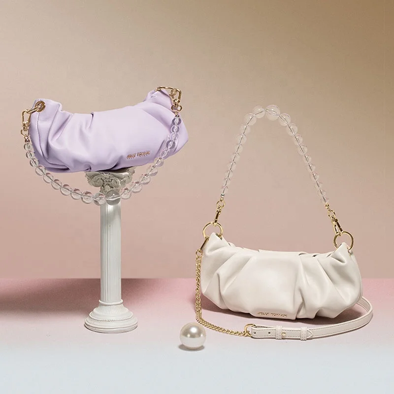

High Quality Women Shoulder Bag Designer Handbags Famous Brands Fashion Ruched Bag Purses And Handbags