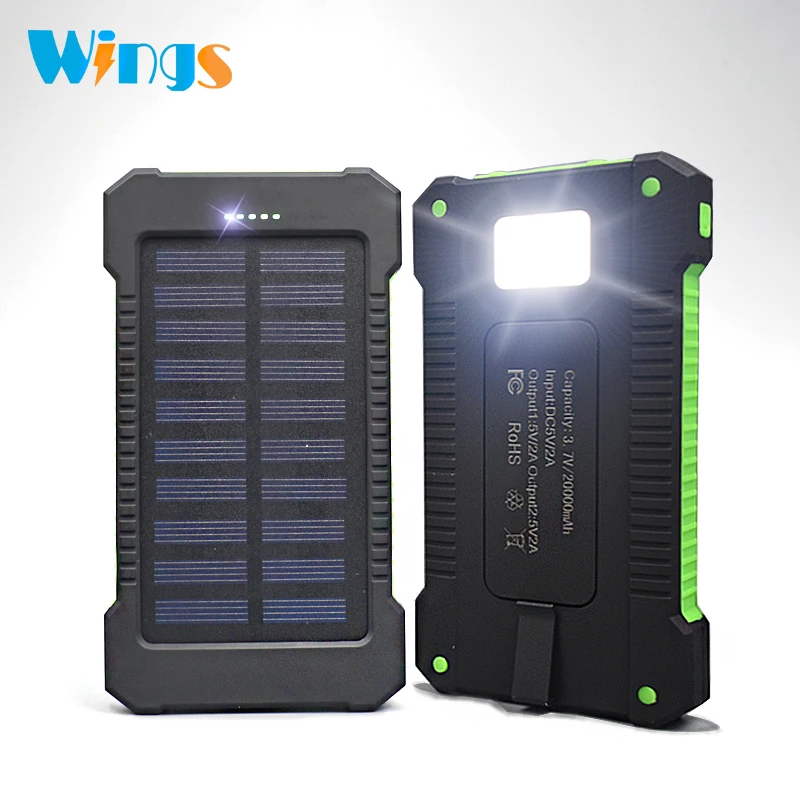 20000mAh Dropproof Solar Power Bank Portable Charger Travel Battery for Cell Phone,PSP,Camera
