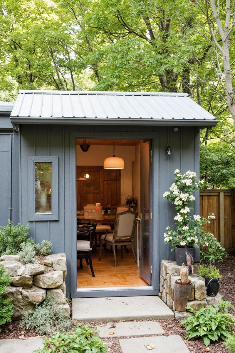 Kid-friendly backyard playhouse