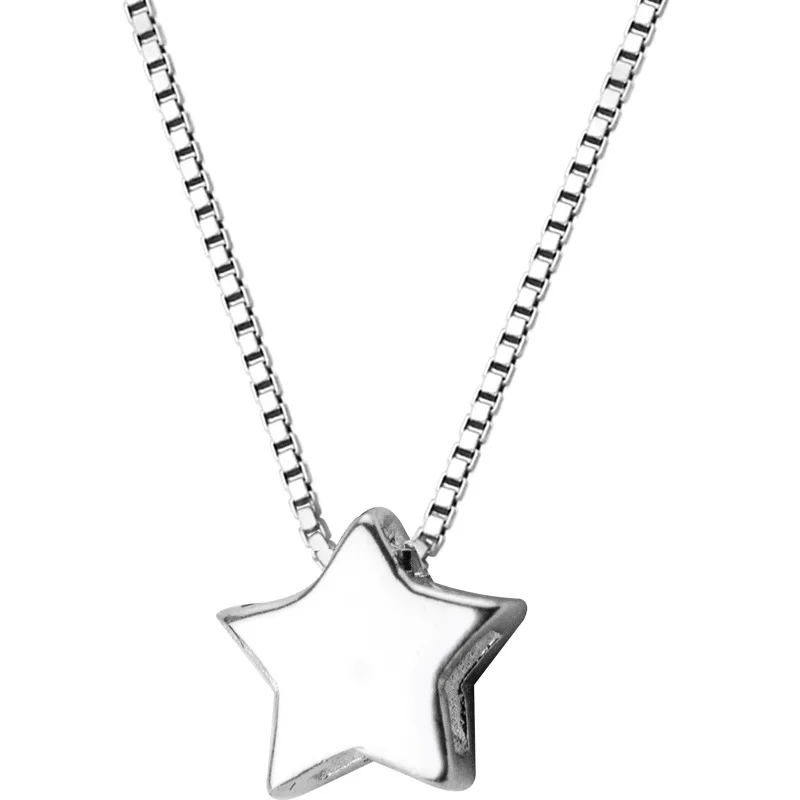 

N1157 Romantic Jewelry Sterling Silver 925 Star Short Five Pointed Star Small 925 Silver Necklace