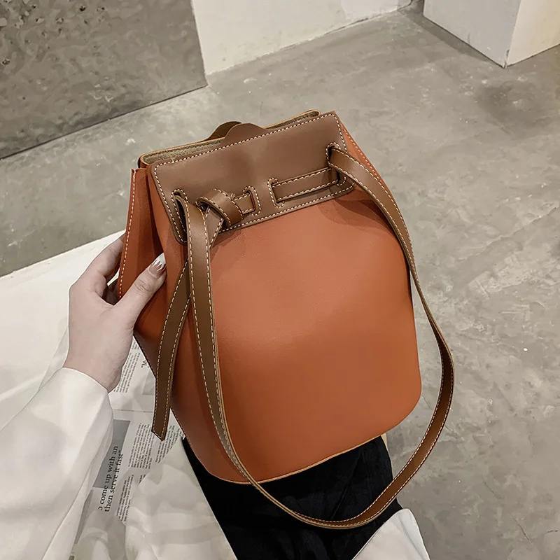 

2021 Stylish Drawstring Women Crossbody Bucket Woman Bags Sling Shoulder Bag Ladies Hand Bags, Customizable