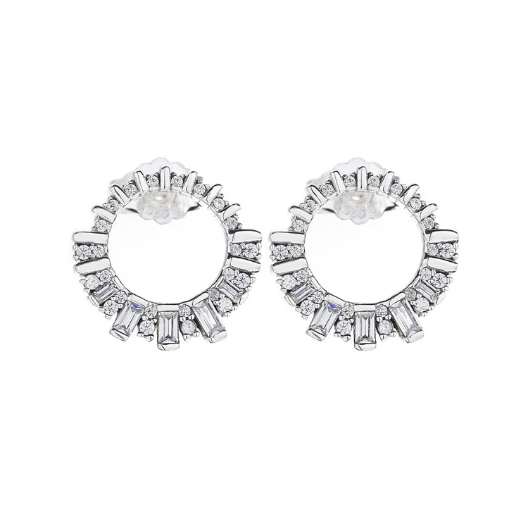 

2020 latest fashion earrings silver round stud earrings zirconia earrings jewelry for women