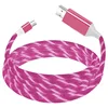 Fast Charging Micro Type C LED Glow Flowing Data USB Cable 8 Pin Charging Cable For Mobile Phone