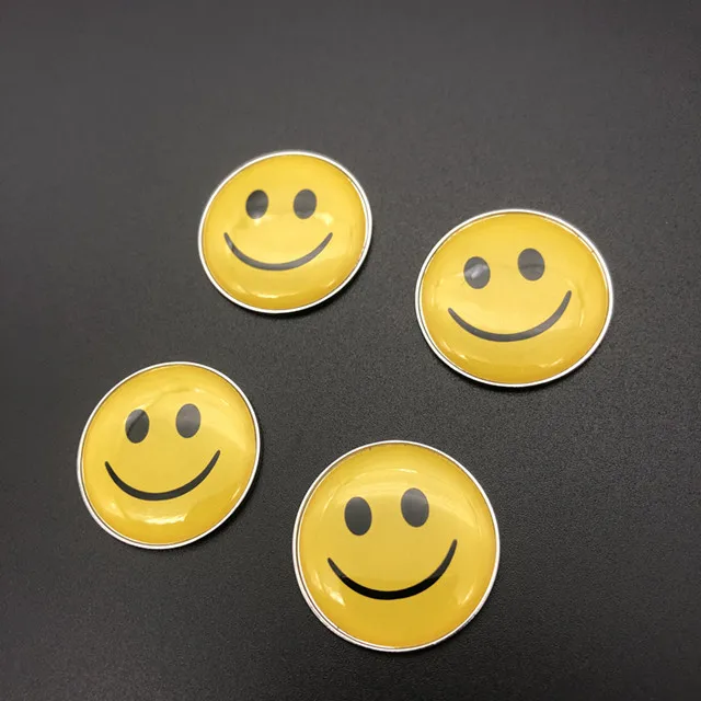 

Cute Yellow Smile Face Blank Printing Epoxy Golf Metal Ball Golf Marker