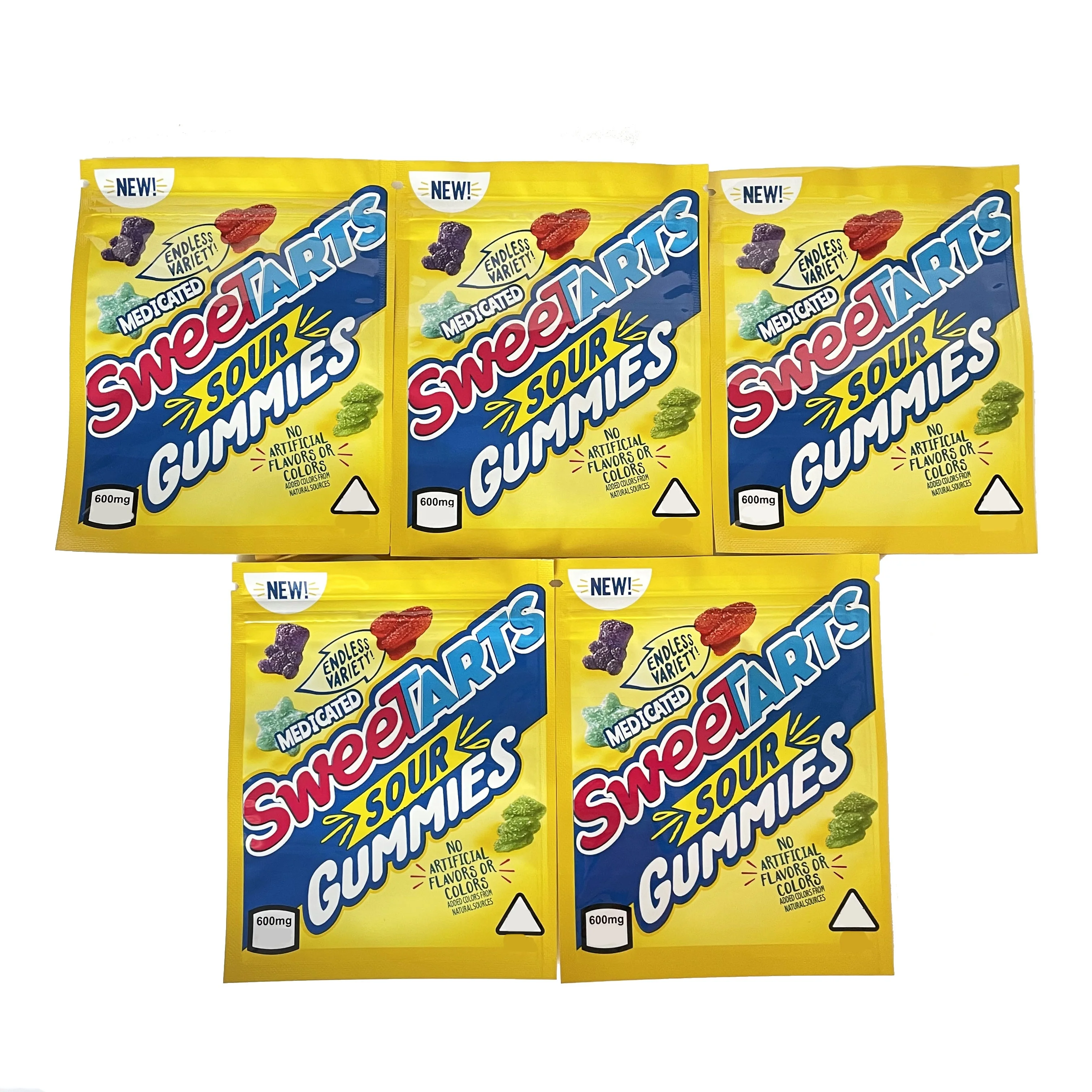 Newest 600mg Sweetarts Sour Gummies Weedtarts Gummy Zipper Bags Edibles