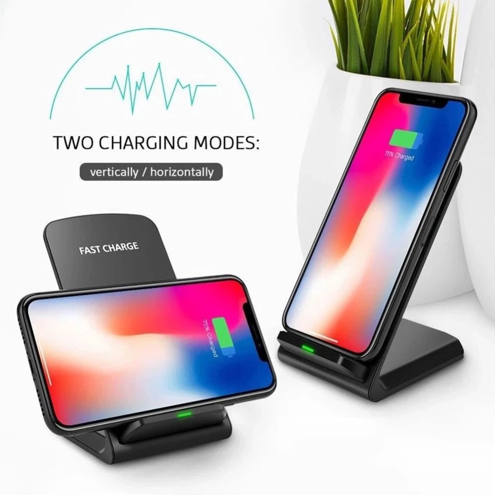 

Qi Wireless Charger Stand For iPhone 13 12 11 Pro X XS Max XR 8 Samsung S21 S20 S10 Fast Charging Dock Station Phone Holder