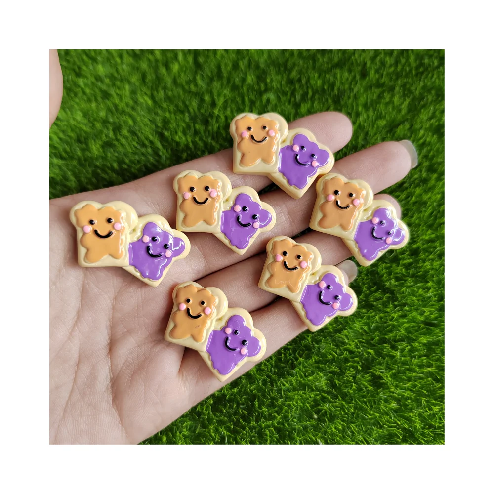 

Kawaii Peanut Butter Jelly Charms Resin Accessories For DIY Crafts Headwear Bow Decor Ear Studs Jewelry Making
