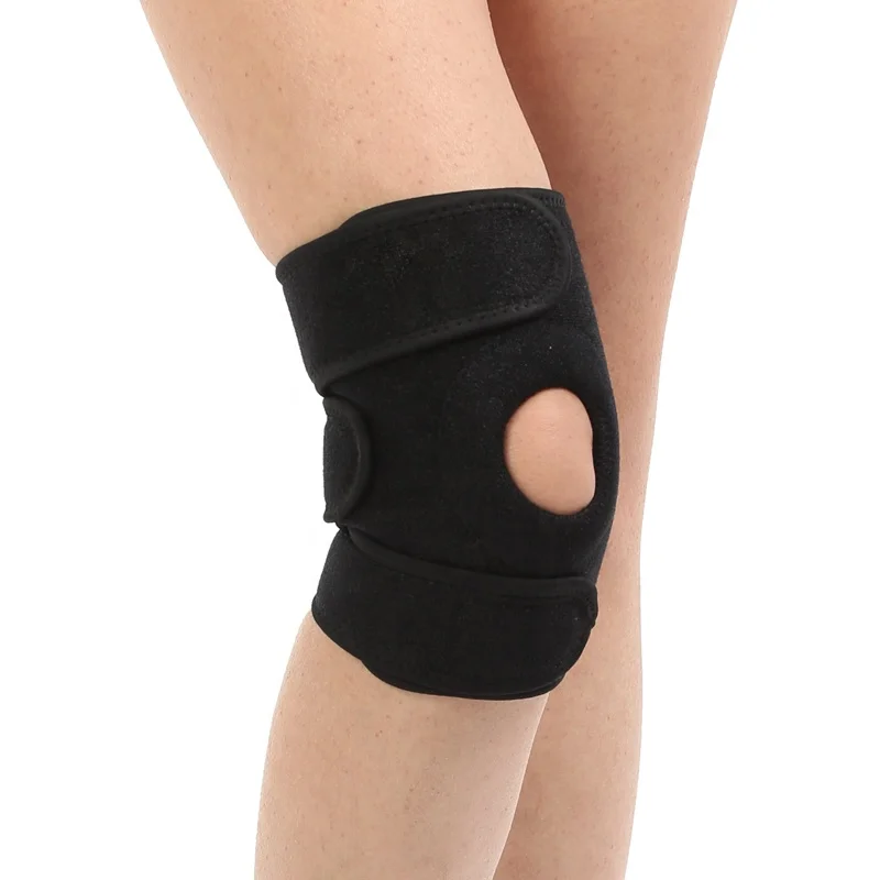 

Adjustable Open Patella Pads Compression Knee Brace Neoprene Knee Support, Black