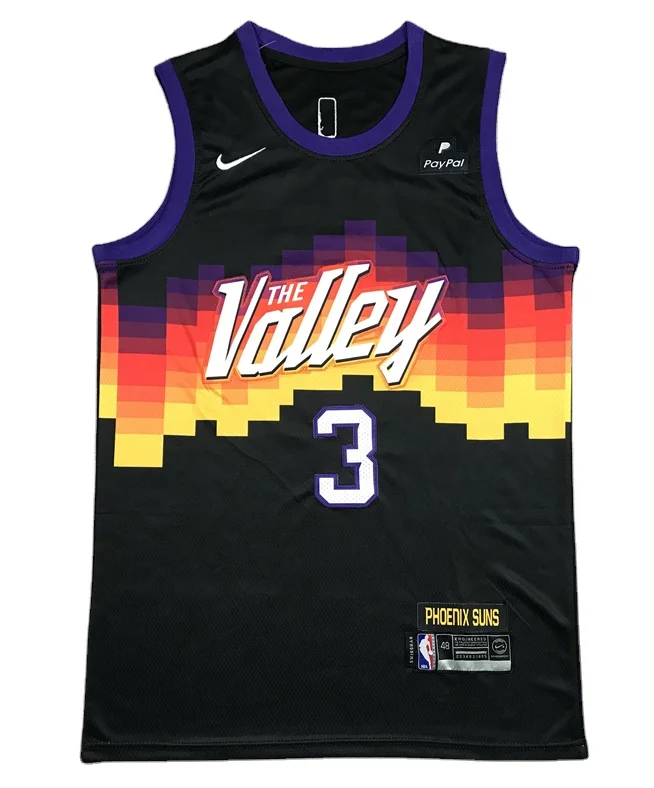 

New Fast 2022 Male Chris Paul #3 Devin Booker #1 black High Quality Embroidery Jersey, As website show