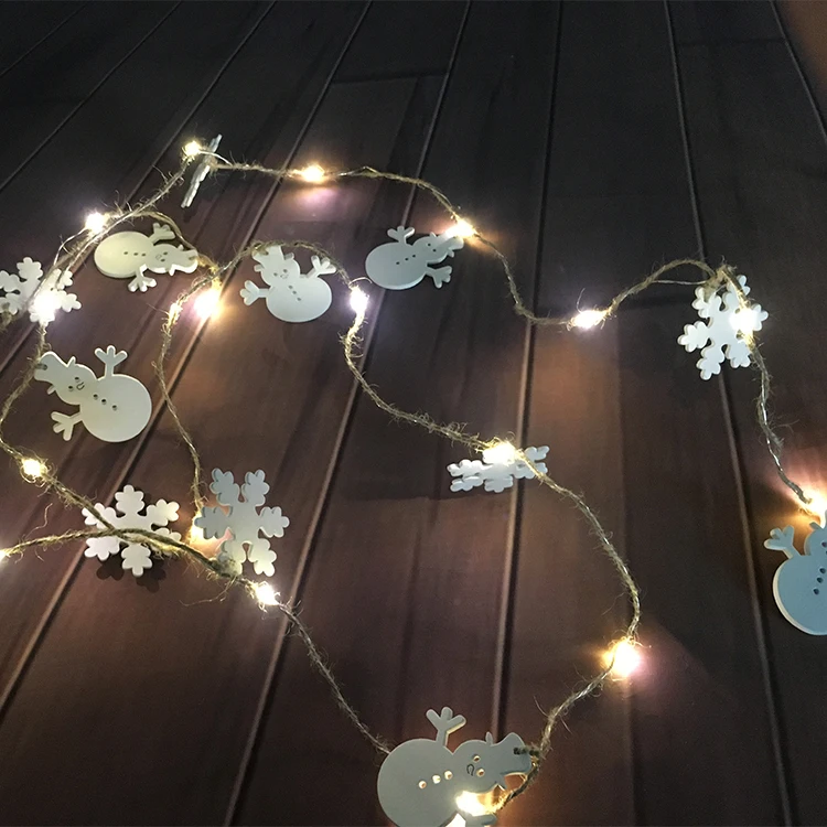 New Product Snowflake And Snowman Shapes Christmas Atmosphere Led String Light