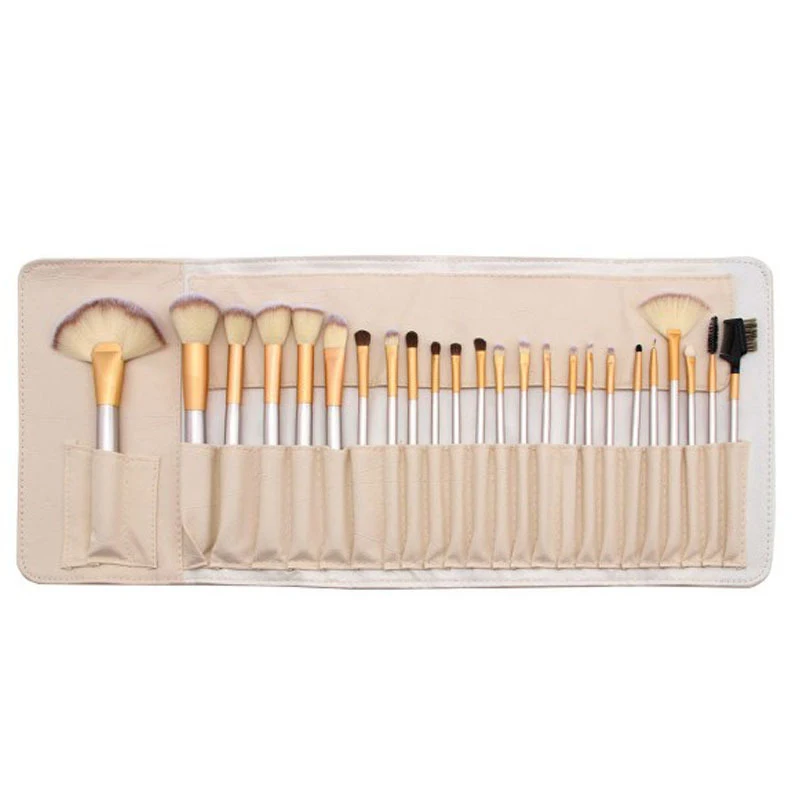 

Wholesale Private Label Gold 24 Pieces 24pcs Makeup Brush Set With Pu Bag