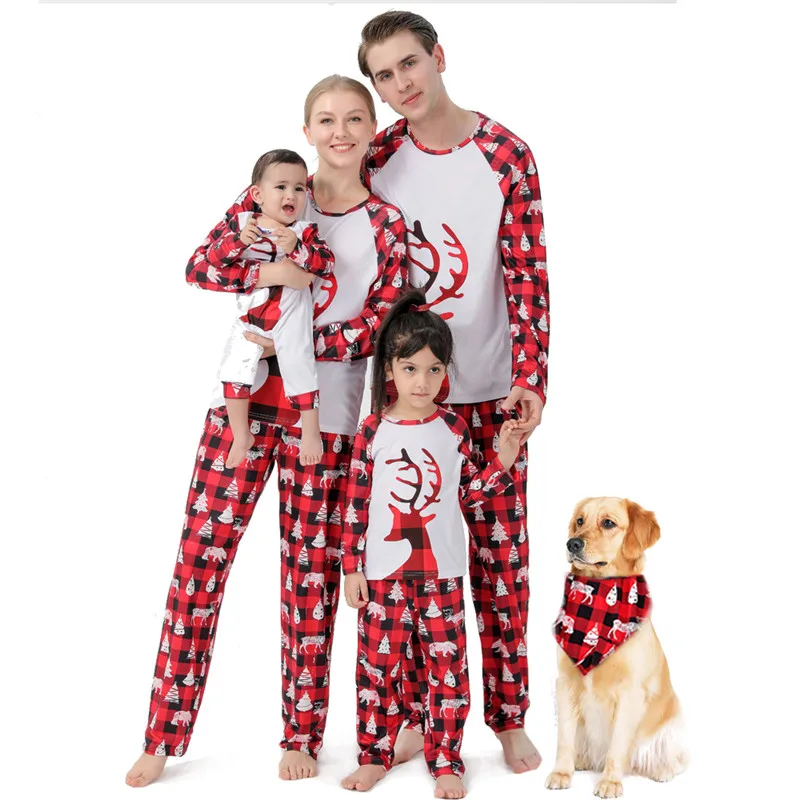 

Ready to Ship 2021 New Family Christmas Pijamas Cotton Family Matching Outfits Xmas Pajamas Family Christmas Pyjamas