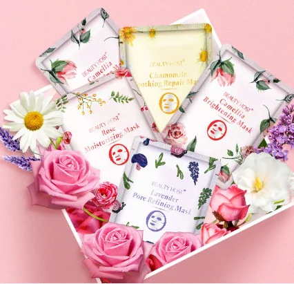 

Private Label Custom Face Mask OEM Skin Care Flower Facial Mask Skin Whitening Mask