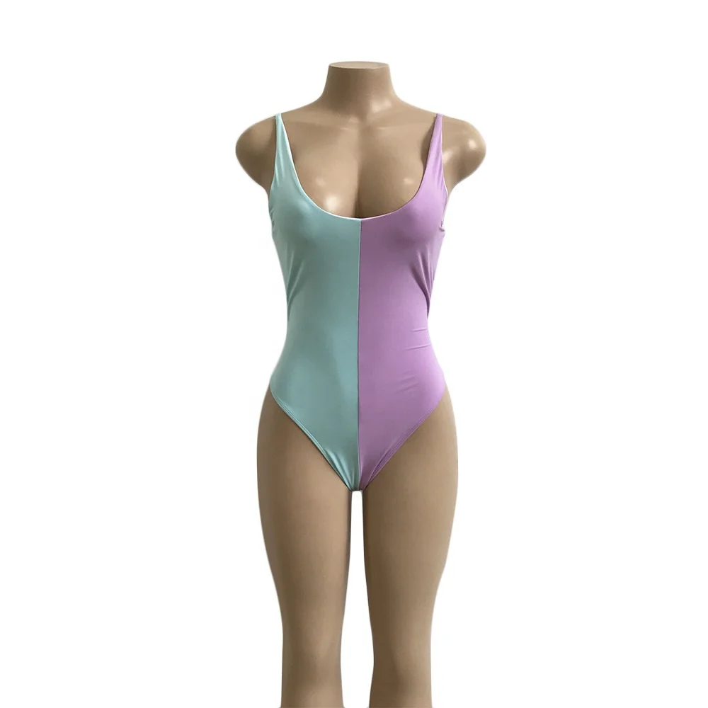 

Wholesale Women One Piece Color Block Skinny Swimming Wear, 3 colors