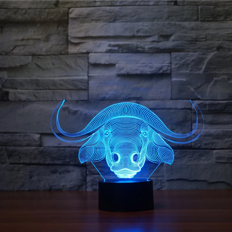 Kid Custom Animals 3d Illusion Table Led Decoration Night Lamp Light Change Colours