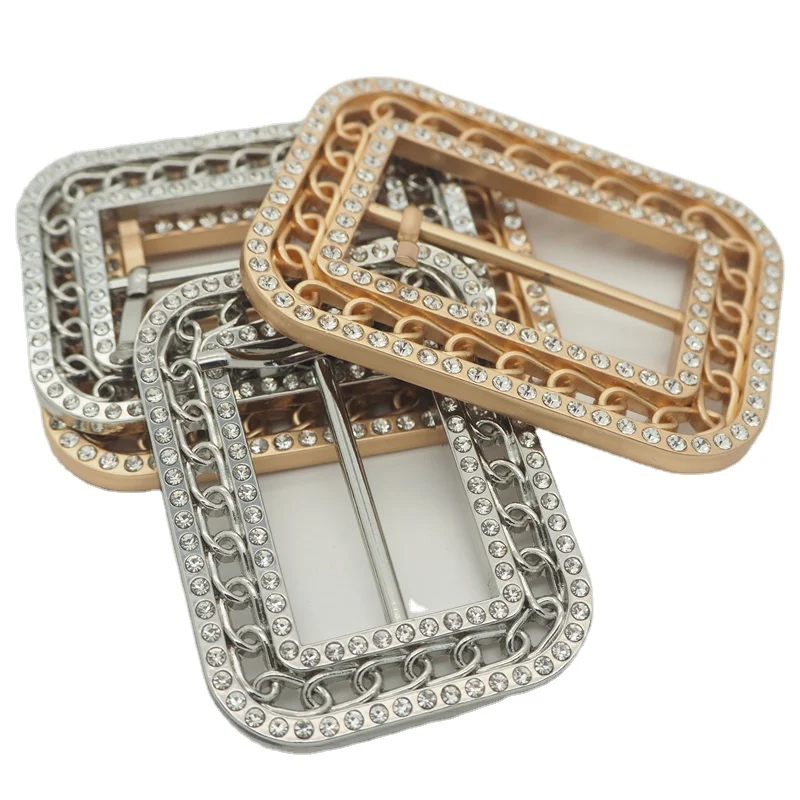 

Wholesale rhinestone buckle high quality crystal buckle women belt rectangle Hollow Belt Buckle, Nickel,antique brass