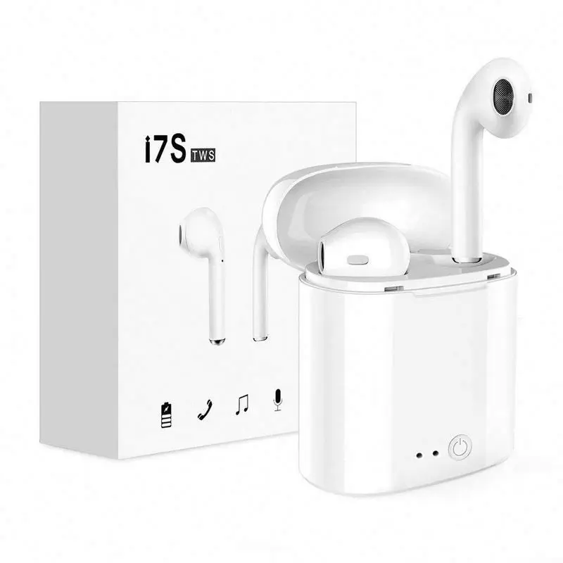 

New Blue tooth 5.0 TWS Wireless Earbuds For IOS Android I7s Earpod With BT Earphone, Black, white i7s earpod bt earphone