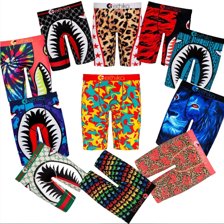 

3-12 Years Old Boy Ethika Kids Boxer Small Boy Fashion Design Kids Ethika underwear Short Brief Print Panties, As picture show