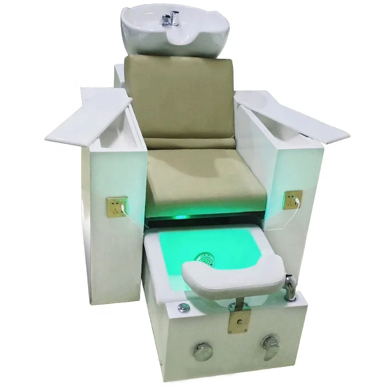 

Used luxurious foot spa sink massage pedicure chair with shampoo washing basin, Customized