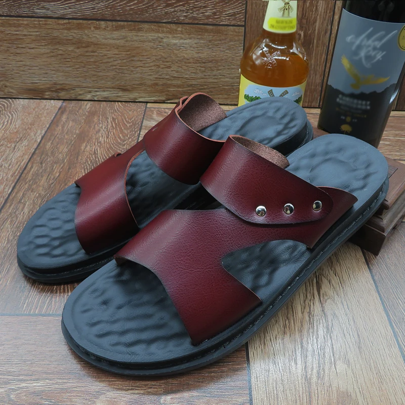

Designer Beach Sandals Adolescent Sales Men'S Sandals Vietnam Casuales Cork Slippers And Sandal Square Planas Brown