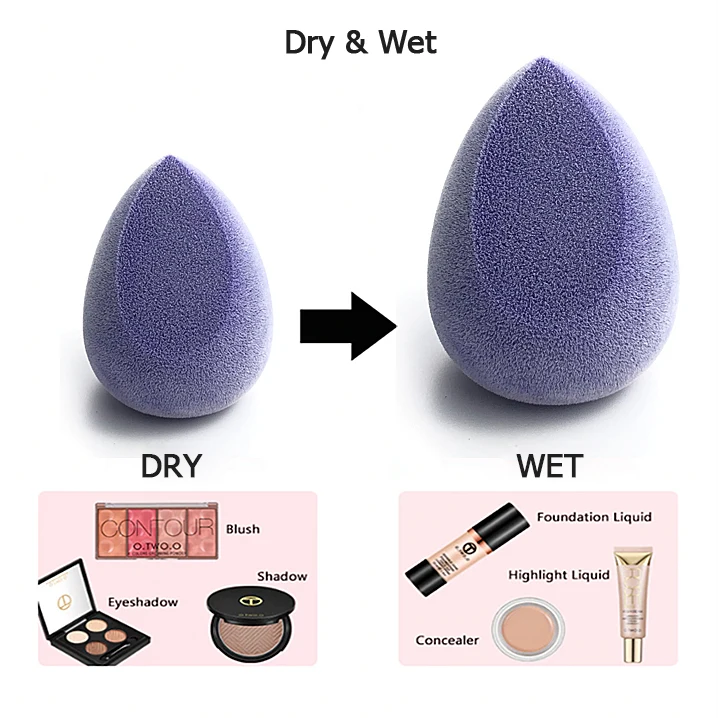 
2020 Makeup Trends Wholesale Beauty Make Up Sponges Blender Foundation Blending Flocked Microfiber Velvet Makeup Sponge 