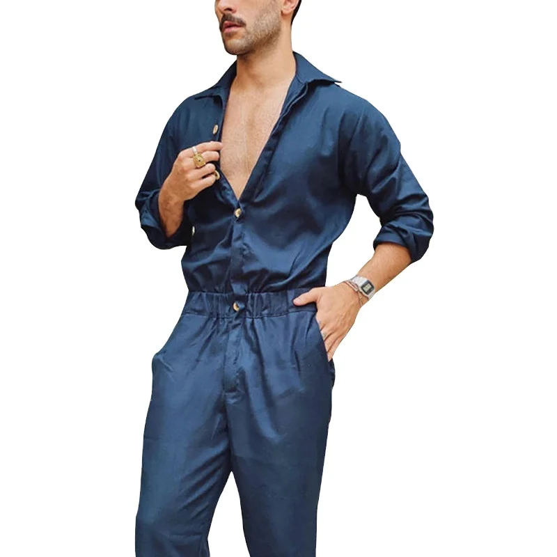 

new arrival one piece men's jumpsuit turtleneck men cargo pants