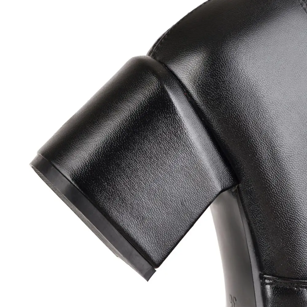 
Over The Knee Stretch Boots Women Pointed Toe Block Heel Thigh High Boots For Ladies Full Zip Winter Platform Boots 