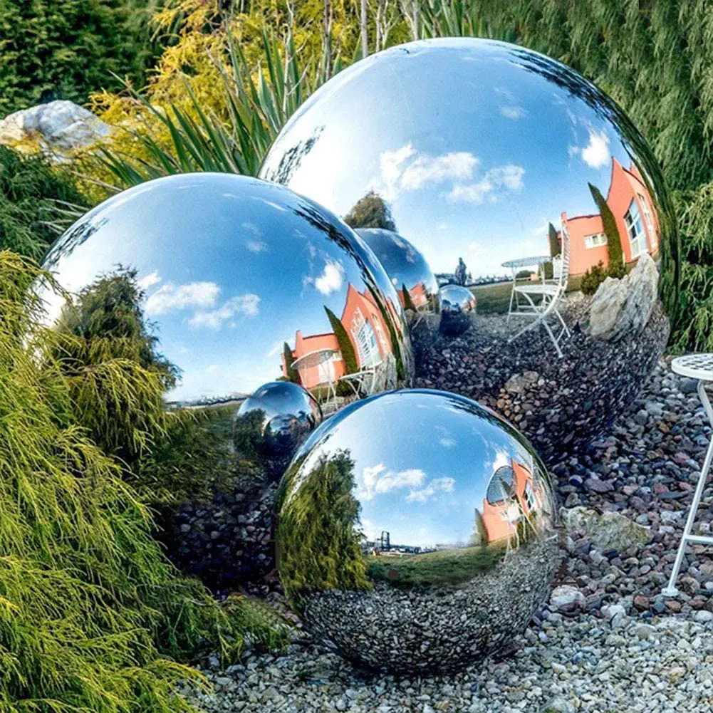 ORETG45 Bolas de acero inoxidable esfera de espejo para decoración de jardín del hogar bolas flotantes de estanque sin costuras 