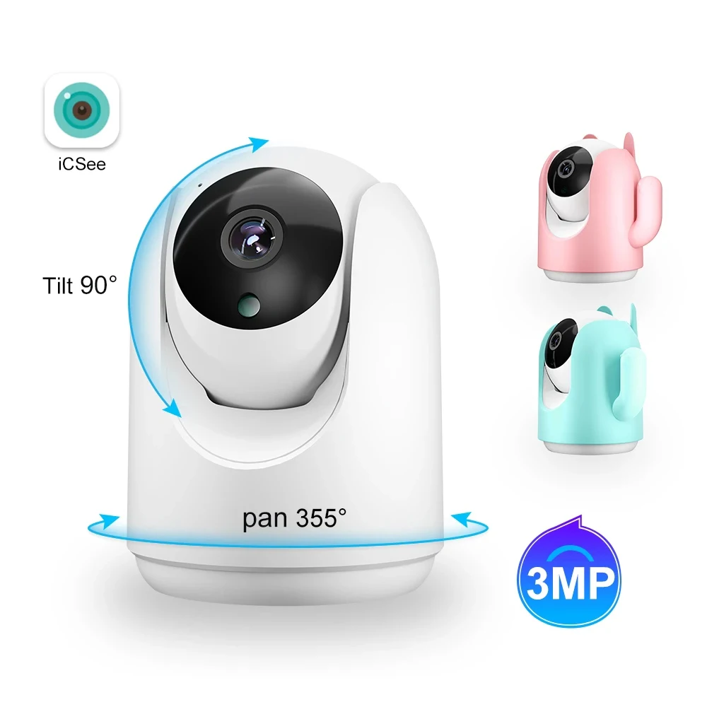 

Smart Pan Tilt Full HD 3MP Wireless Ip Camera Indoor Wifi CCTV Camera Baby Home Security