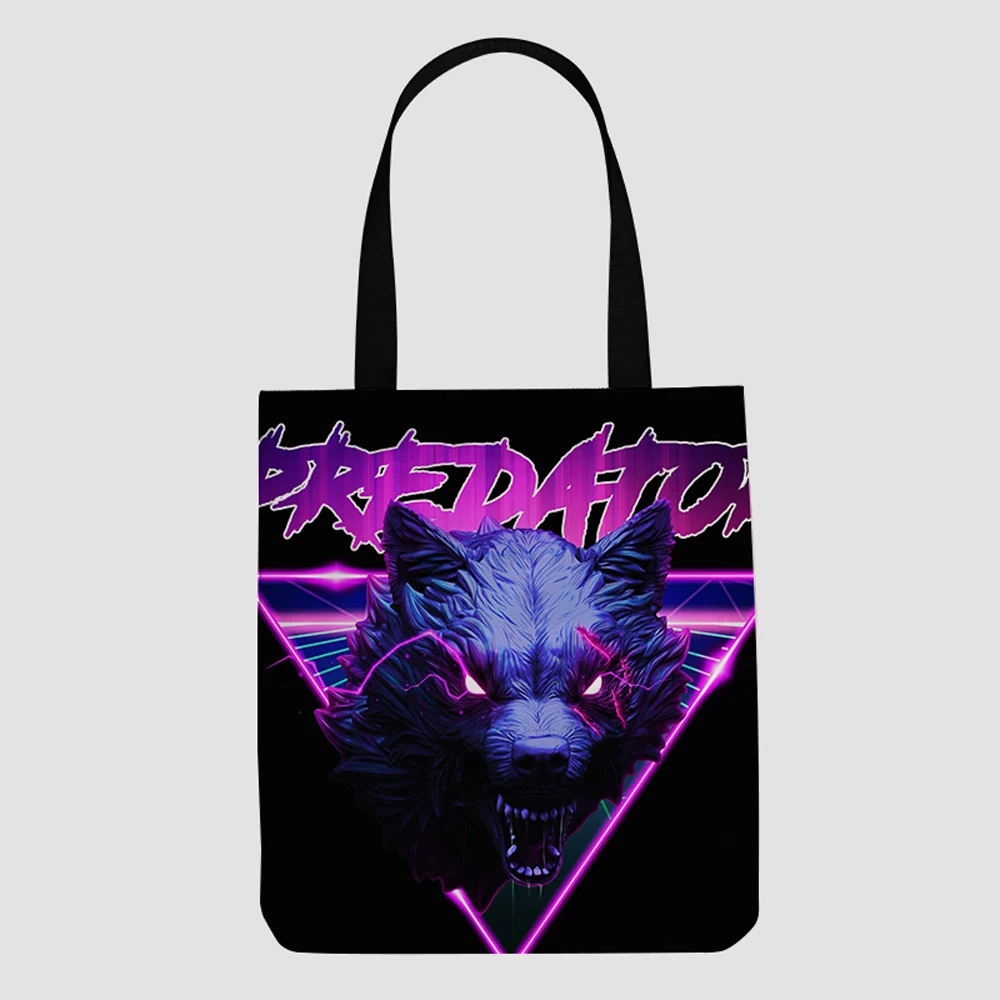 

Personal design customized Art animal image eco friendly canvas sling folding tote shopping bag