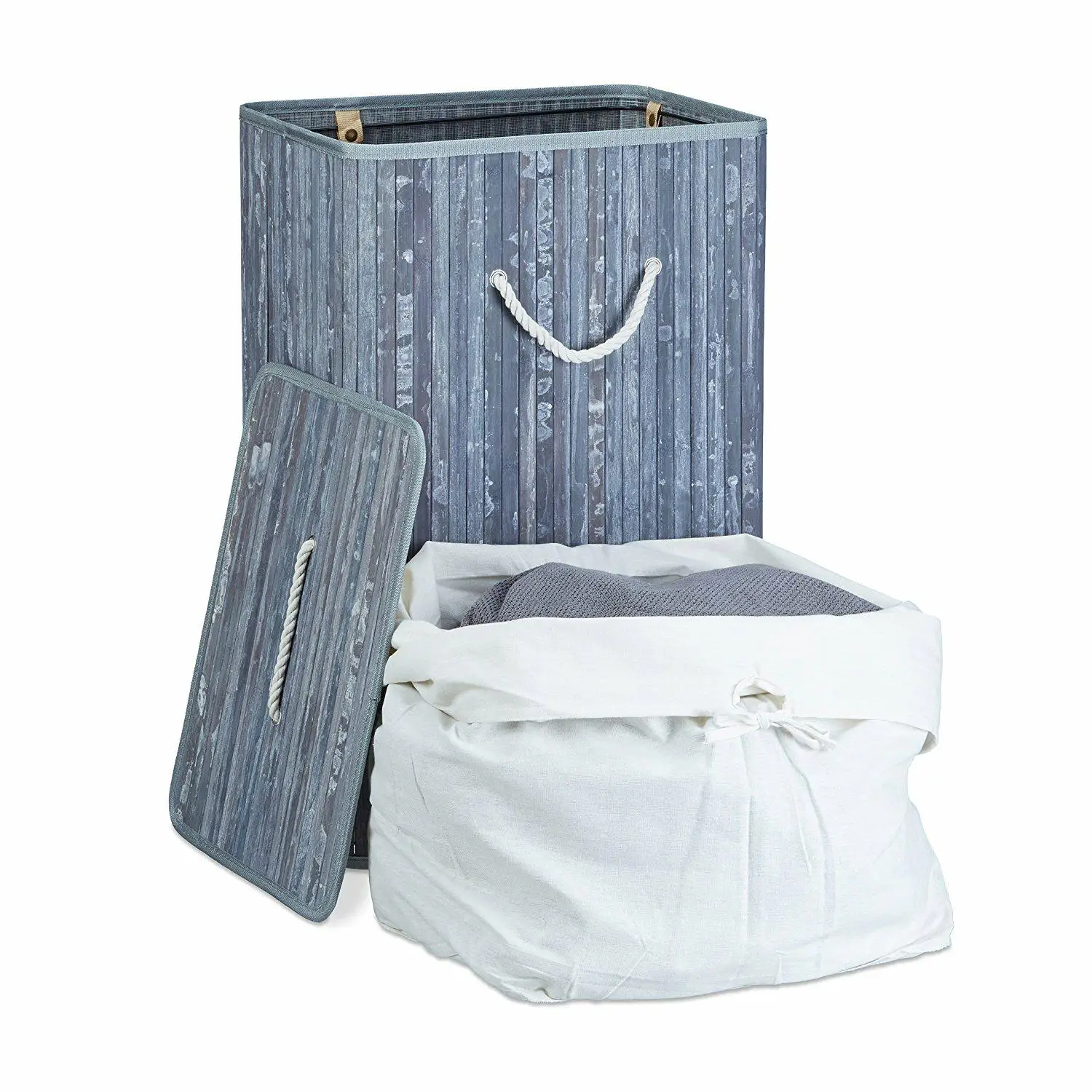 

Large capacity custom bamboo laundry basket collapsible Laundry hamper with lid, Nature,coffee,black,grey,white etc.