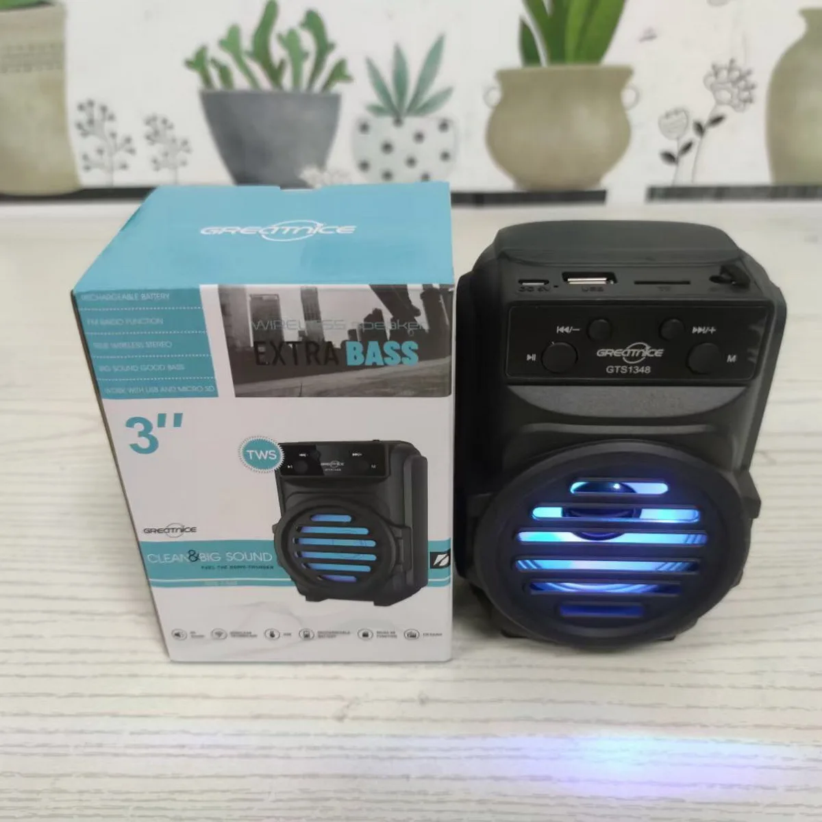 

GTS-1348 3inch Top Seller rechargeable outdoor wireless speaker with Karaok system