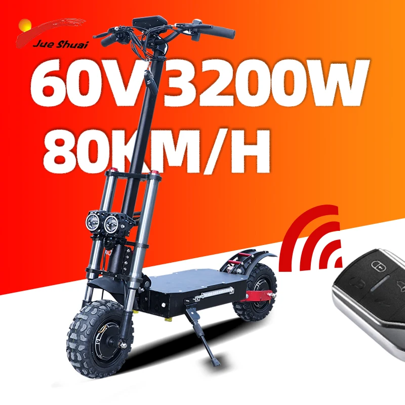 

Electric Scooter 105km 26AH Battery 3200W Powerful with 11inch Motor Wheel Adult E scooter Folding Patinete Electrico Scooter, Black