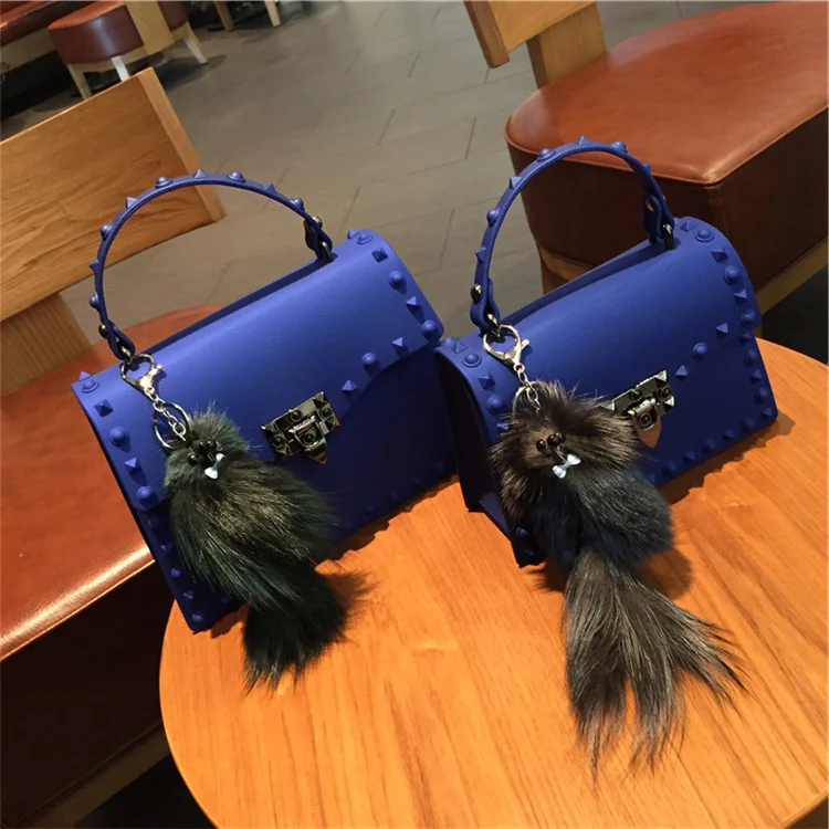 

Hongxi ODM New Wholesale Fashion Designer Women Rivet PVC Shoulder Crossbody Bags Jelly Purses Luxury Chain Lock Handbags 2021, Pls see the color choice