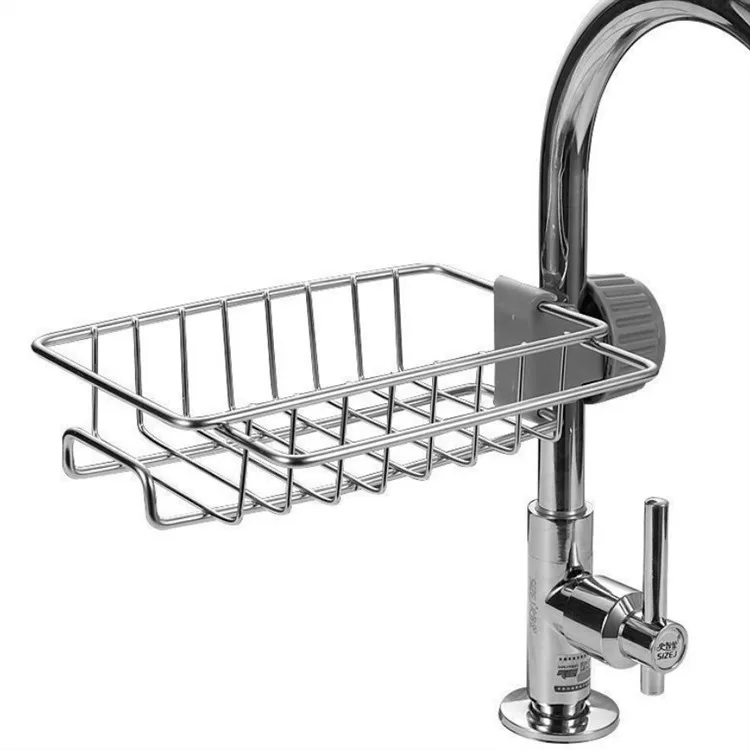 

Kitchen Stainless Steel Sink Drain Rack Sponge Storage Faucet Holder Soap Drainer Shelf Basket Organizer Bathroom Accessories
